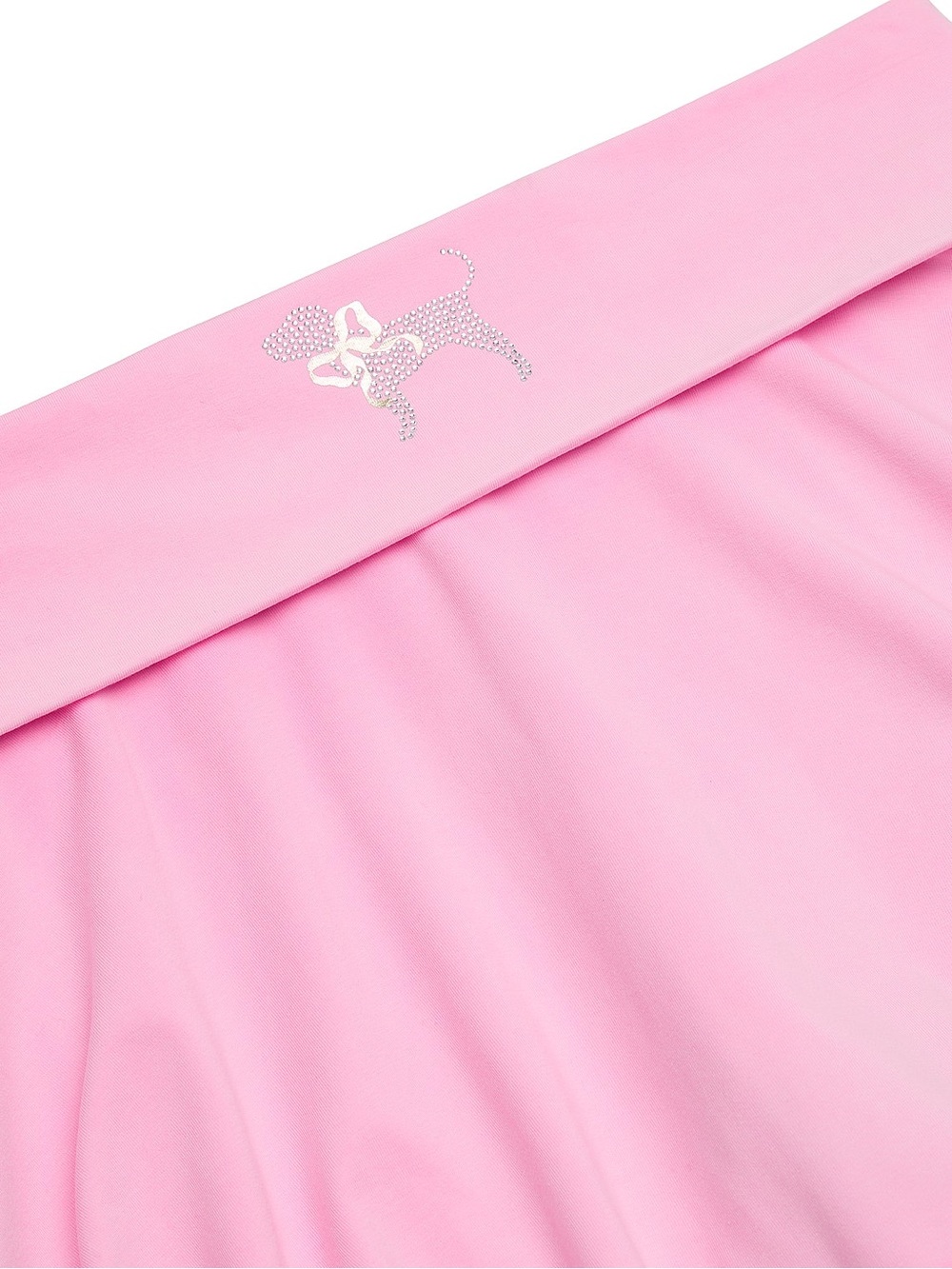 PINK X LOVESHACKFANCY COTTON FOLD-OVER FLIRTY SKIRT - PINK LOLLIPOP - XS - Picture 3 of 9